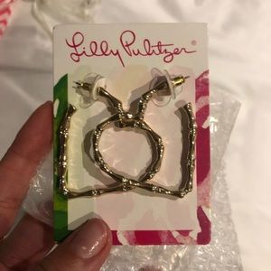 Lilly Pulitzer bamboo heart earrings